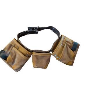 AWP Classic Leather Apron Hammer Loop Utility Construction Carpenter Tool Belt